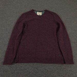 White Stuff Sweater Mens Medium Purple V Neck Pullover Laundered Classics Knit